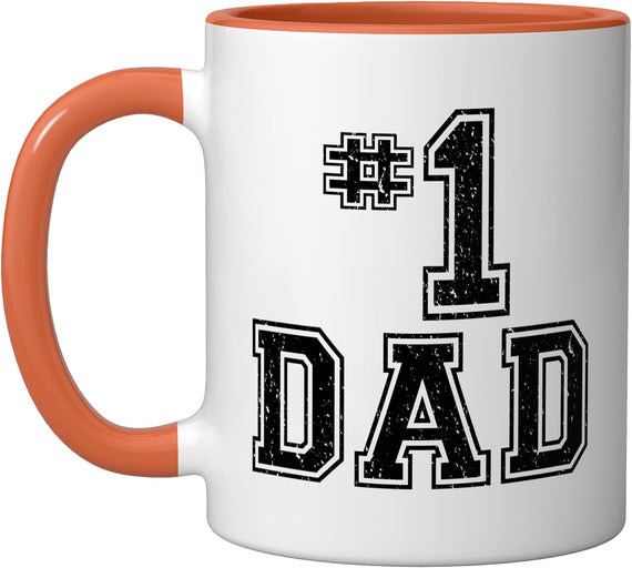 #1 Dad Number One Father's Day Vintage Style Ceramic Mug