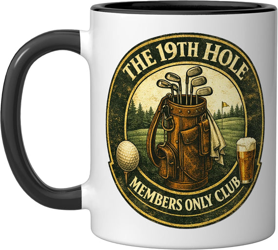 19th Hole Club Vintage Retro Golf Gift For Golfers Man Ceramic Mug