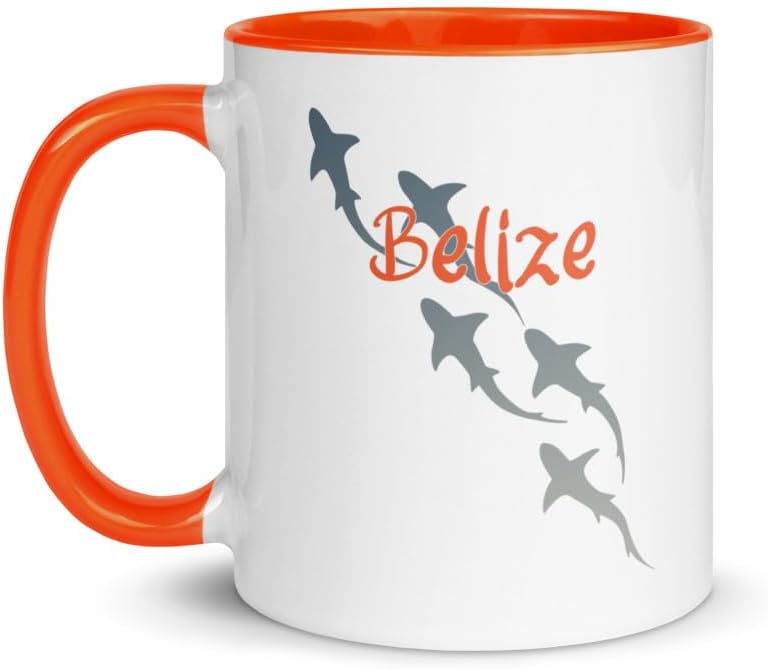 Belize Shark Scuba Diving Mug With Color Interior Ceramic Mug