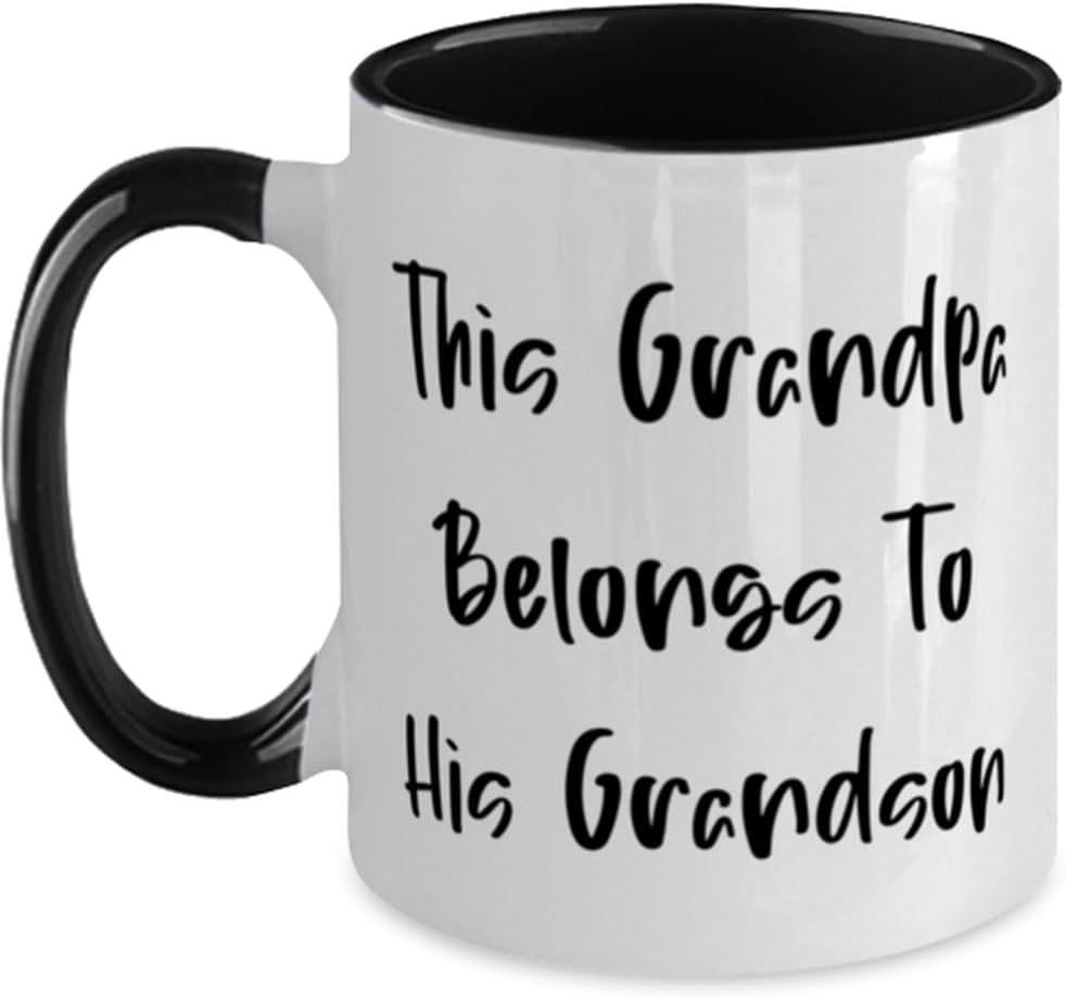 New Grandpa, This Grandpa Belongs To His, Gifts For Big Ceramic Mug