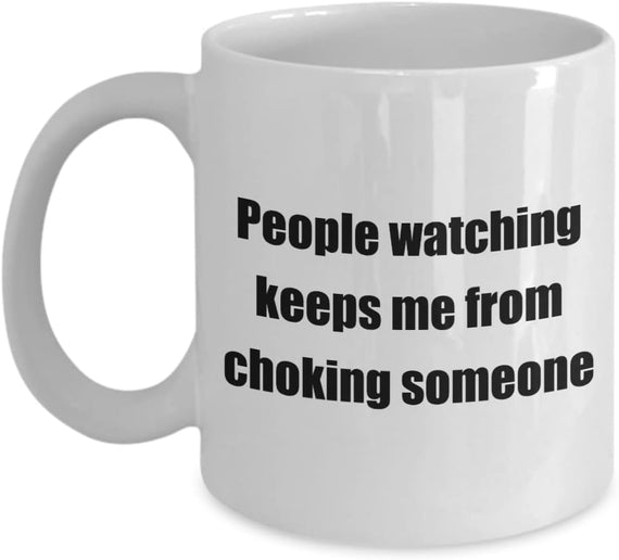 Funny People Watching Hobby Classic : People Watching Ceramic Mug
