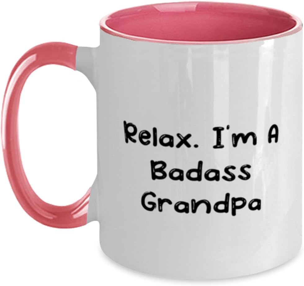 New Grandpa, Relax. I'm A Badass Grandpa, Gifts For Big Ceramic Mug