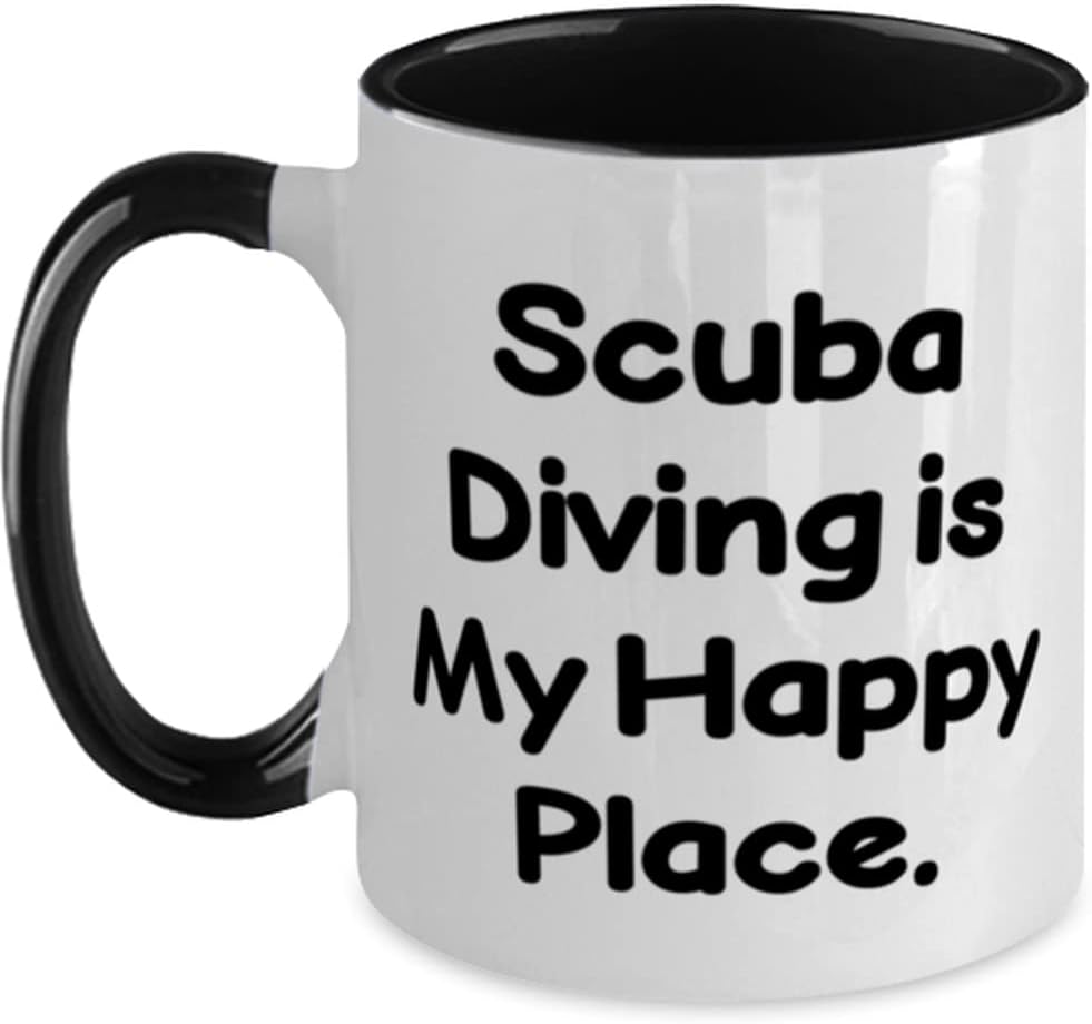 Reusable Scuba Diving Gifts, Scuba Diving Is My Happy Ceramic Mug