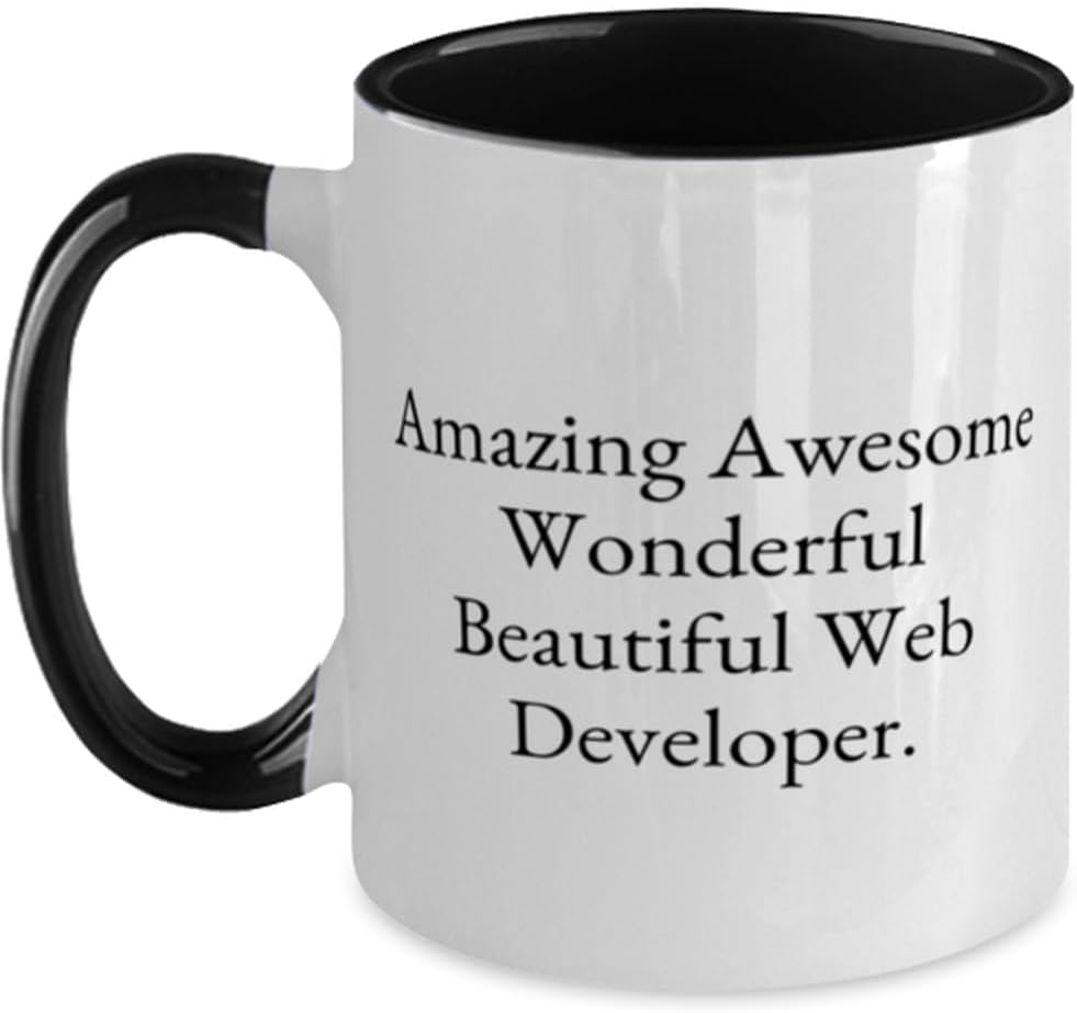 Fun Web Developer Gifts, Amazing Awesome Wonderful, Web Ceramic Mug