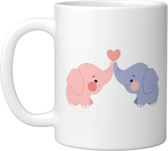 Elephant Couple Gift Wedding Anniversary Valentine's Day Ceramic Mug