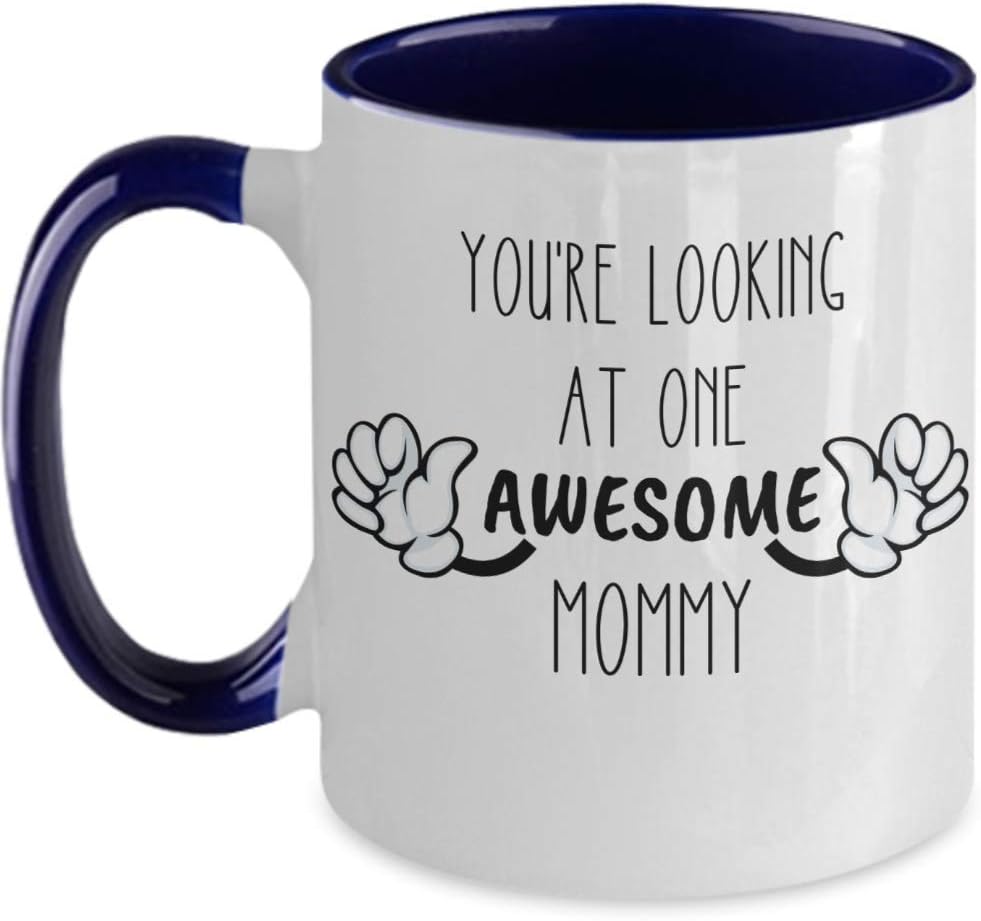 Awesome Mommy Mug, Two Toned Mommy Coffee, New Mom Ceramic Mug