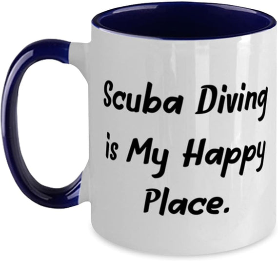 Scuba Diving Scuba Diving Happy Place Holiday Two Ceramic Mug