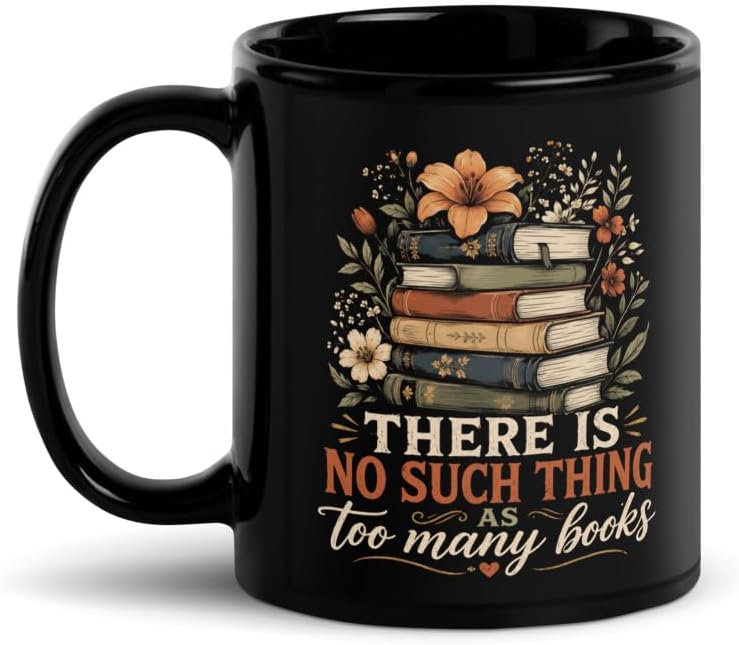 Book Lover Librarian Reading Library Readers Black Glossy Ceramic Mug