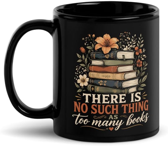 Book Lover Librarian Reading Library Readers Black Glossy Ceramic Mug