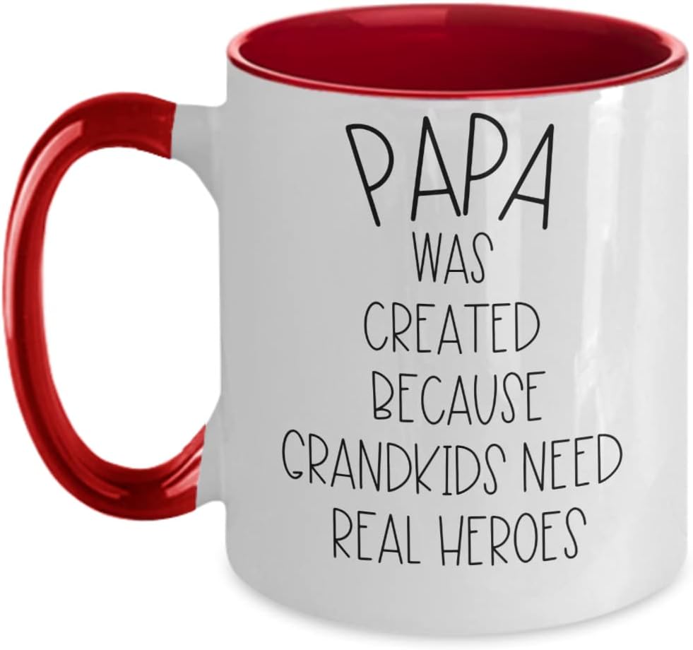 Papa Was Created Because Grandkids Need Real Heroes Ceramic Mug