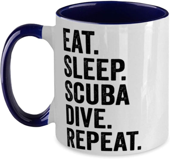 Eat Sleep Scuba Dive Repeat Funny Scuba Diving Ceramic Mug