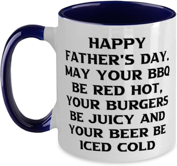 Happy Father's Day BBQ Burgers Beer Ceramic Mug