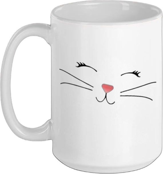 Cute Cat Face Nose & Whiskers – Kitty Design For Cat Ceramic Mug