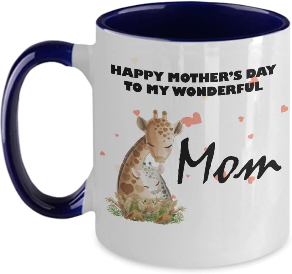 Mom, Happy Mother's Day To My Wonderful Mom, Two Tone Mom Ceramic Mug