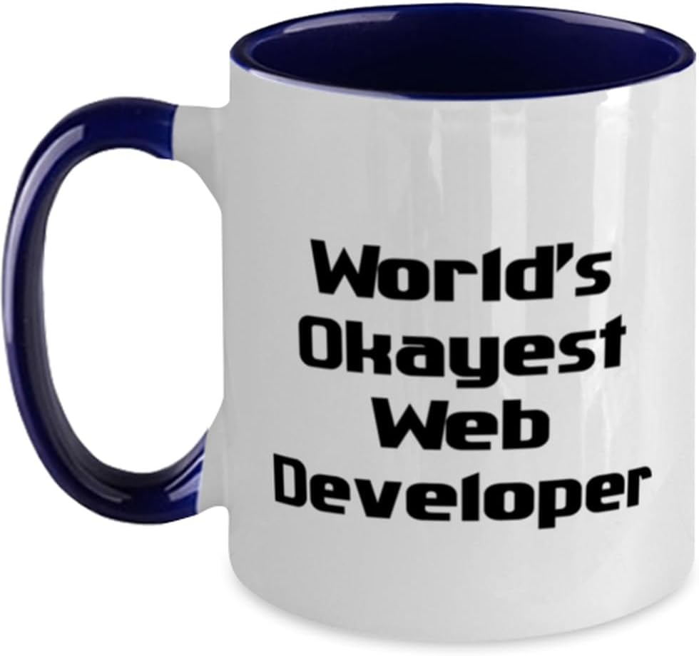 Fun Web Developer Gifts, World's Okayest Web Developer Ceramic Mug