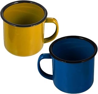 Xmas 2pcs Enamel Classic Style Drinks Cup With Handle Christmas Mug