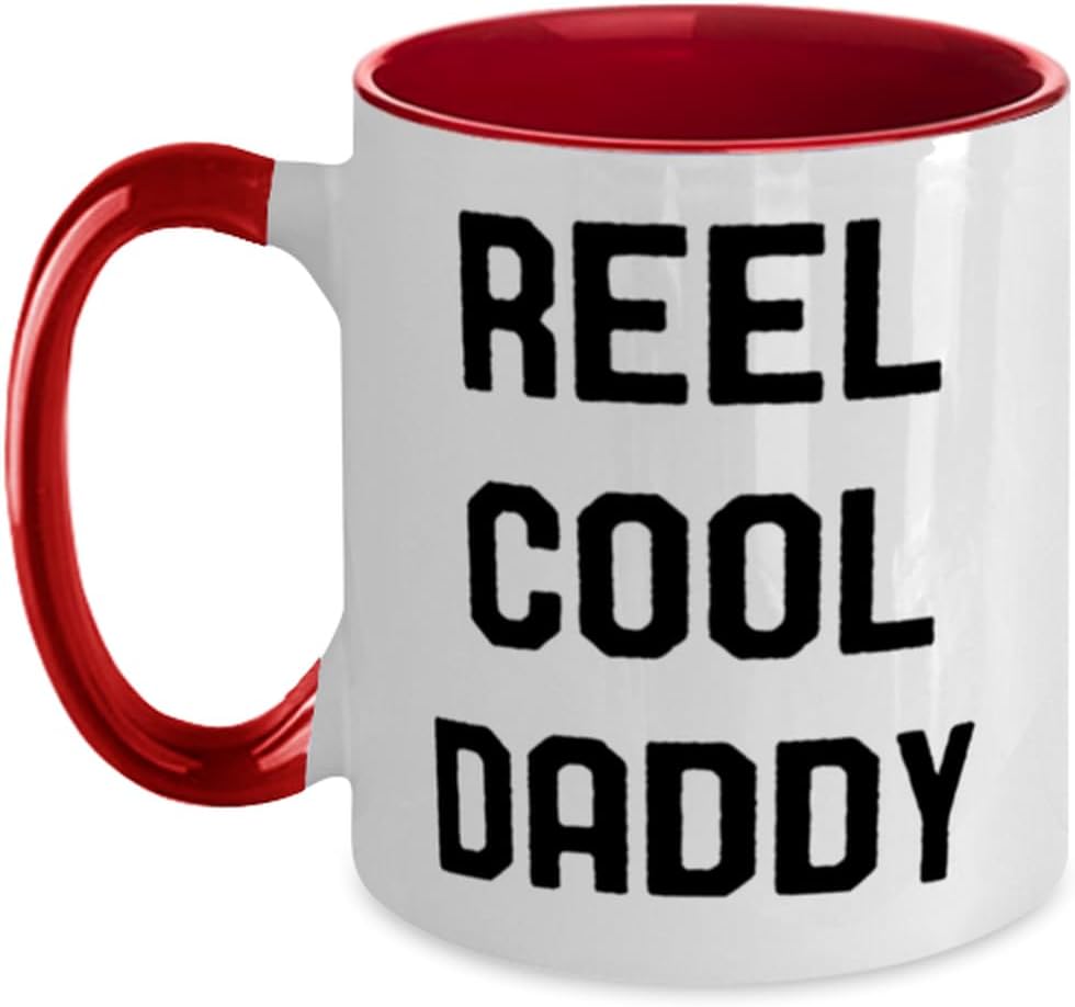 Love Daddy Gifts, Reel Cool Daddy From Son Daughter, Daddy Ceramic Mug