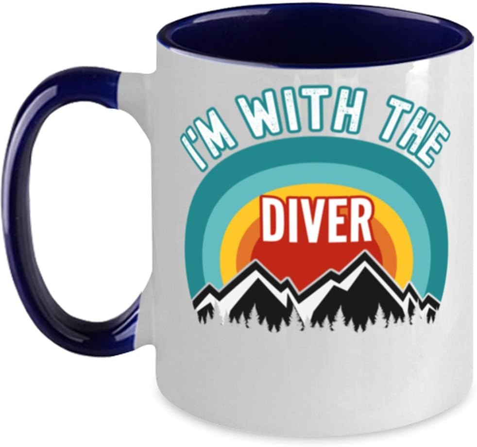 I'm With The Diver Blue Ceramic Mug