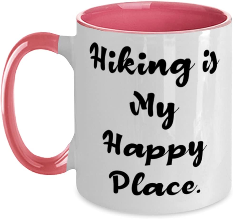 Cool Hiking Gifts, Hiking Is My Happy Place, Birthday For Ceramic Mug