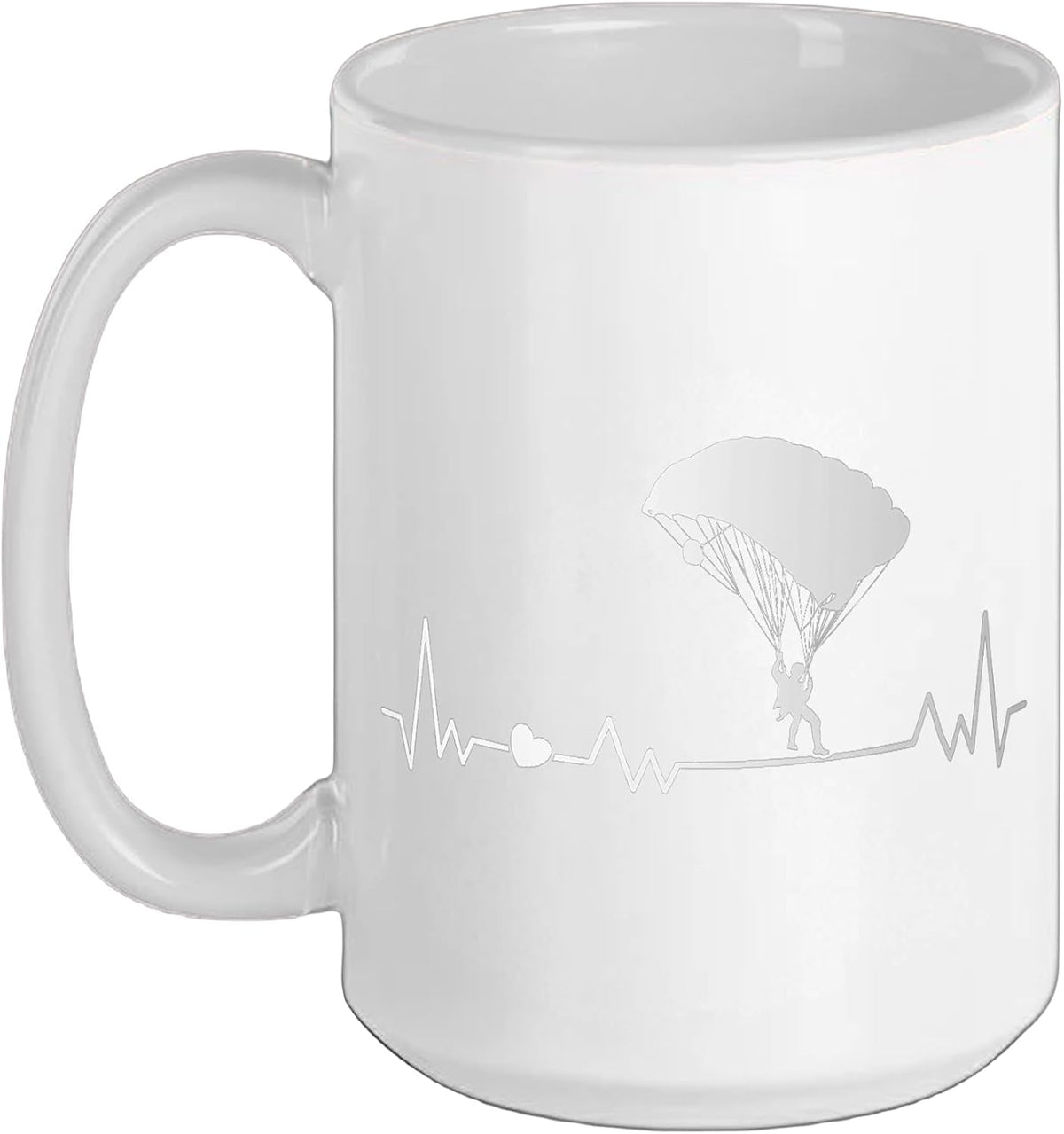 Skydiving Heartbeat For Parachute Extreme Athletes Ceramic Mug