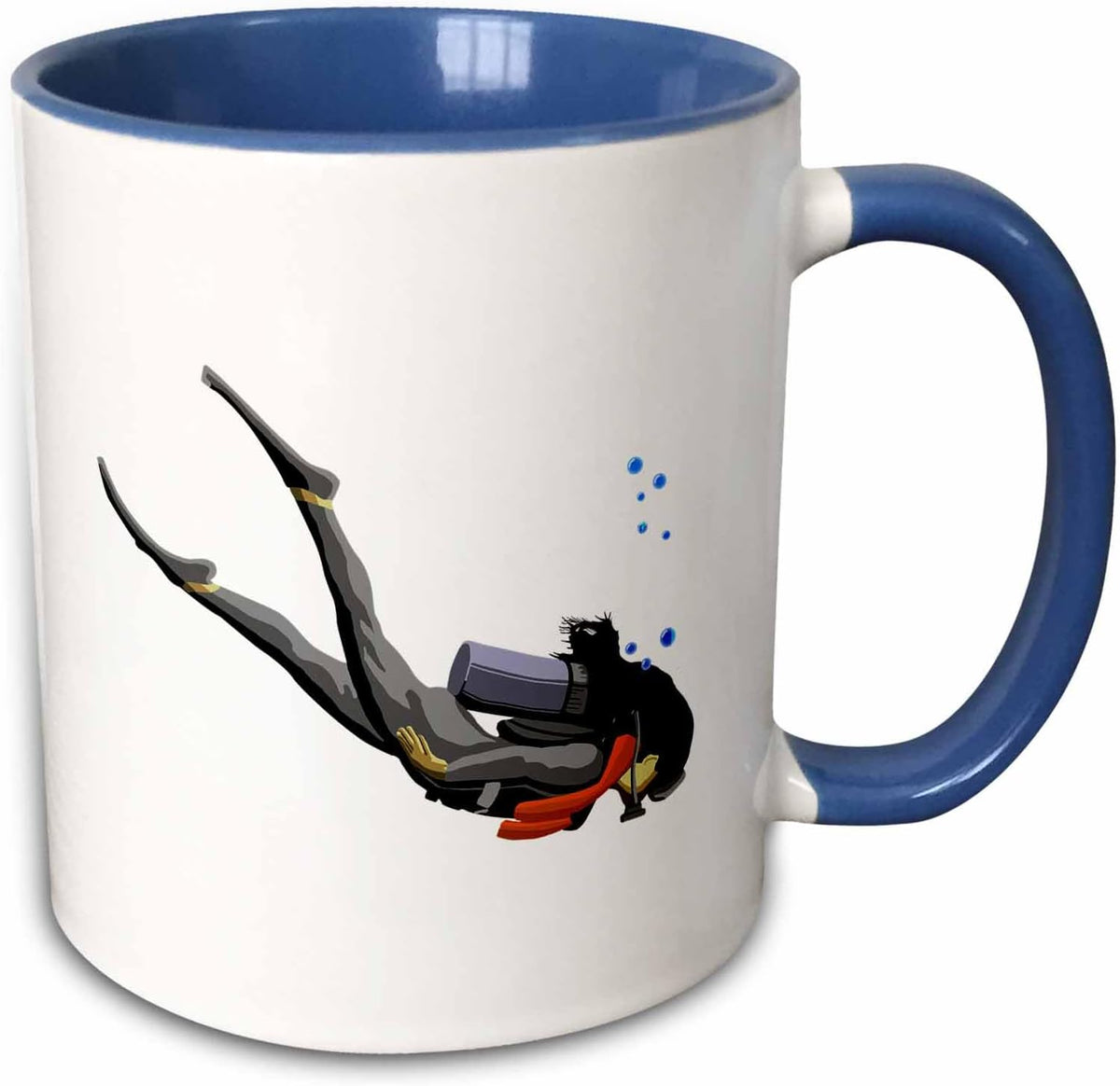 A Woman Scuba Diver In Full Dive Gear Ceramic Mug