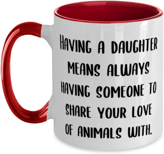 Daughter Gifts For Daughter, Having A Daughter Means Ceramic Mug