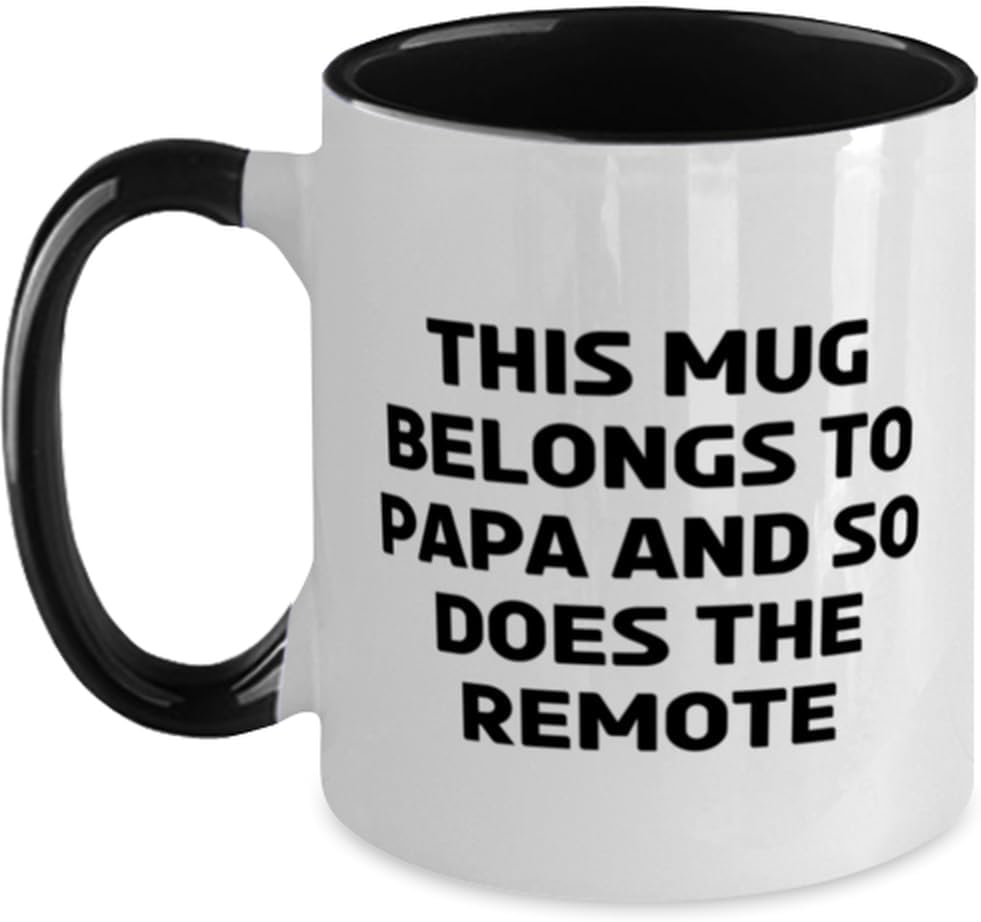 This Mug Belongs To Papa Remote Funny Gift Ceramic Mug