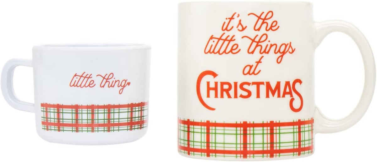 It's The Little Things At Christmas Plaid Ceramic Mug