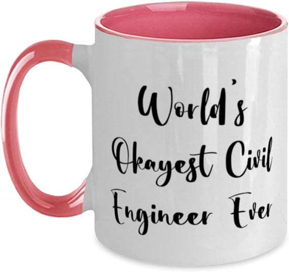 Brilliant Civil Engineer Gifts, World's Okayest Civil Ceramic Mug