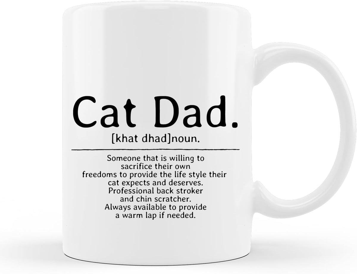 Quicqod Cat Dad, Funny Cat Lover Christmas Ceramic Mug