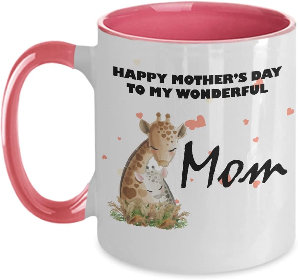 Mom, Happy Mother's Day To My Wonderful Mom, Two Tone Mom Ceramic Mug