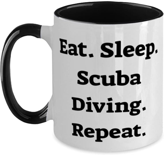 Brilliant Scuba Diving Gifts, Eat. Sleep. Scuba Diving. Ceramic Mug
