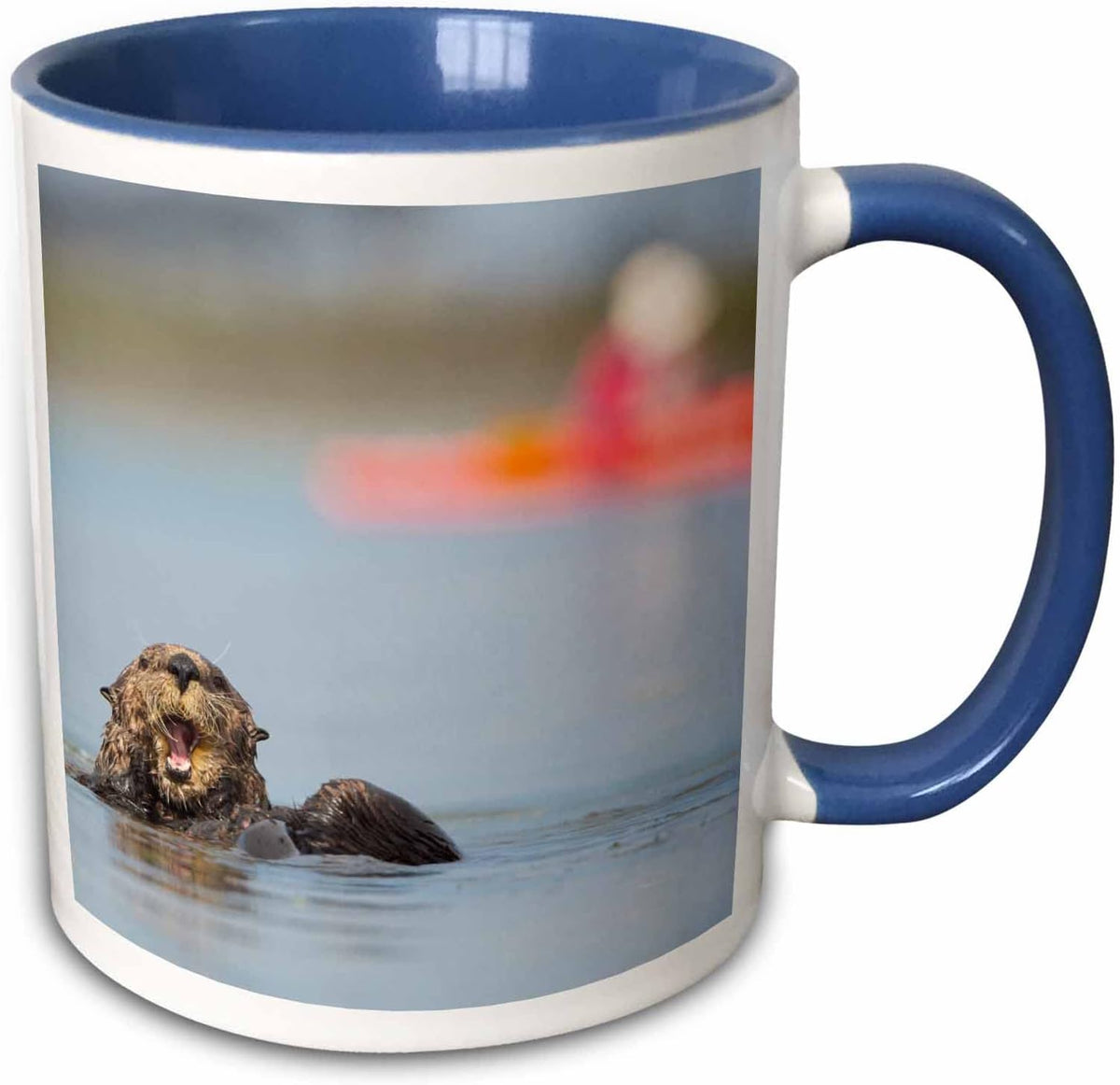 Usa, California. Sea Otter Preening In Elkhorn Slough On Ceramic Mug