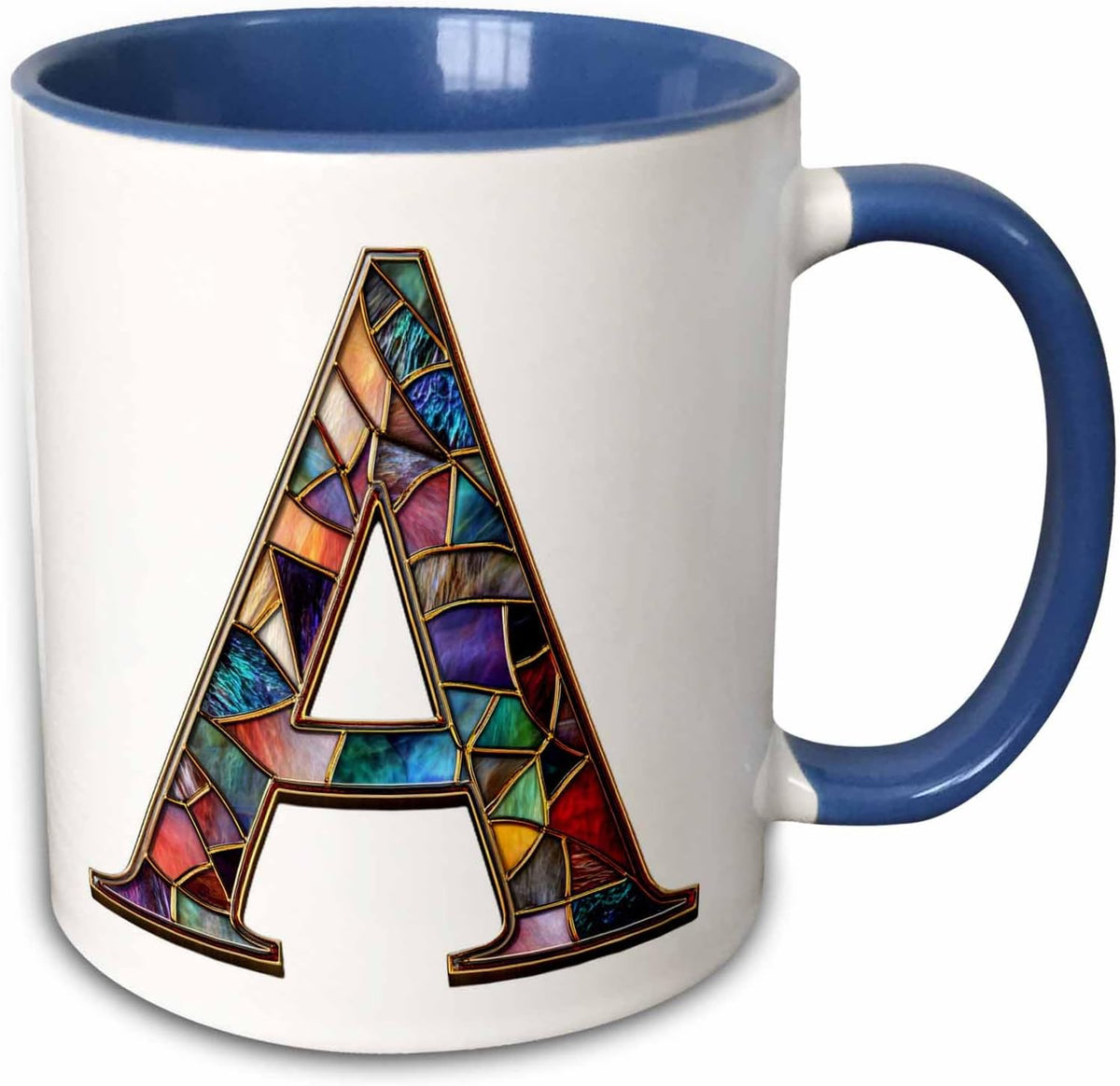 Pretty Image Of Stained Glass Letter A Ceramic Mug