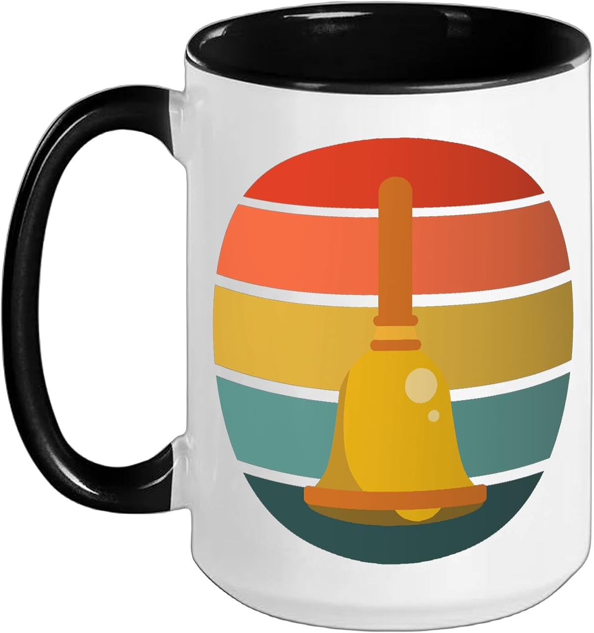 Handbell Music Retro Sunset Design Ceramic Mug