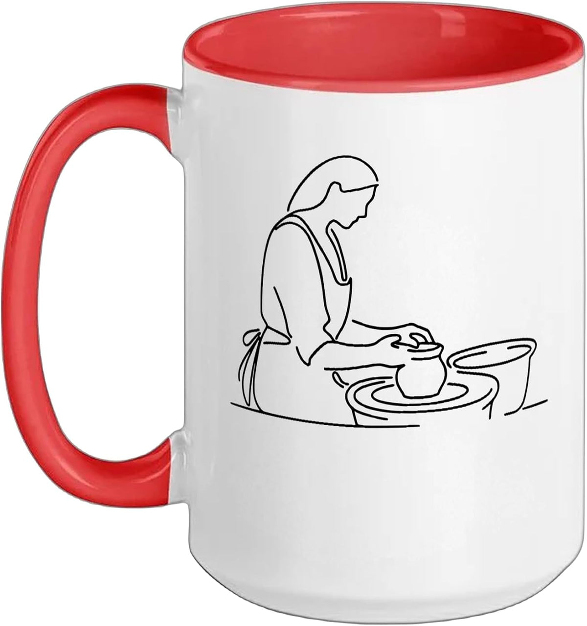Pottery Line Art Potter Ceramic Mug
