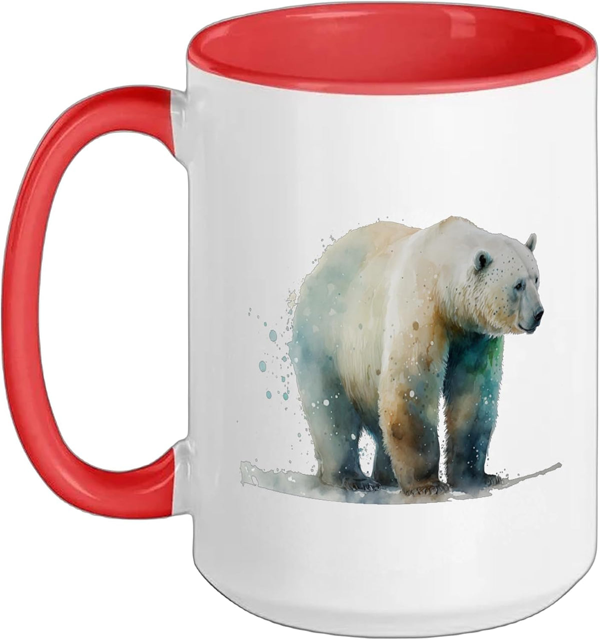 Beautiful Watercolor Polar Bear Portrait Ceramic Mug