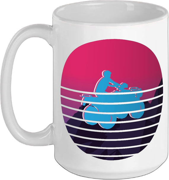 Quad Riding Atv Quad Biker Quads Racing Bike Vaporwave Ceramic Mug