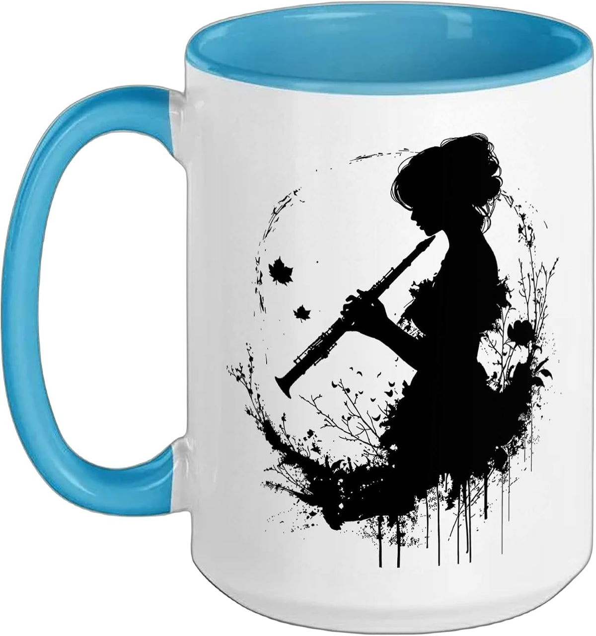 Flute Girl Graphic Aerophone Ceramic Mug
