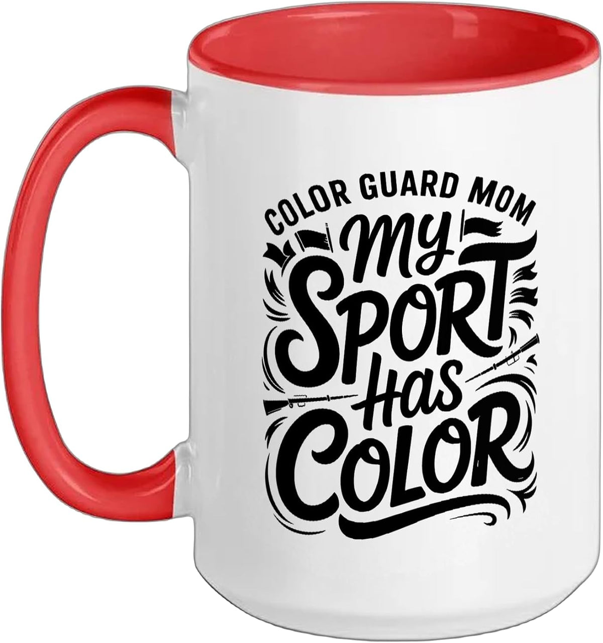 Color Guard Mom Where Sport Colorful Flags Sequins Ceramic Mug
