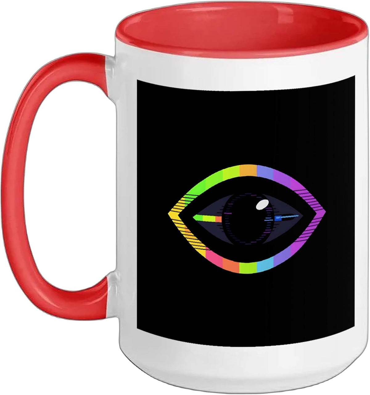 Abstract Eye Rgb Glitch Digital Aesthetic Symbol Design Ceramic Mug