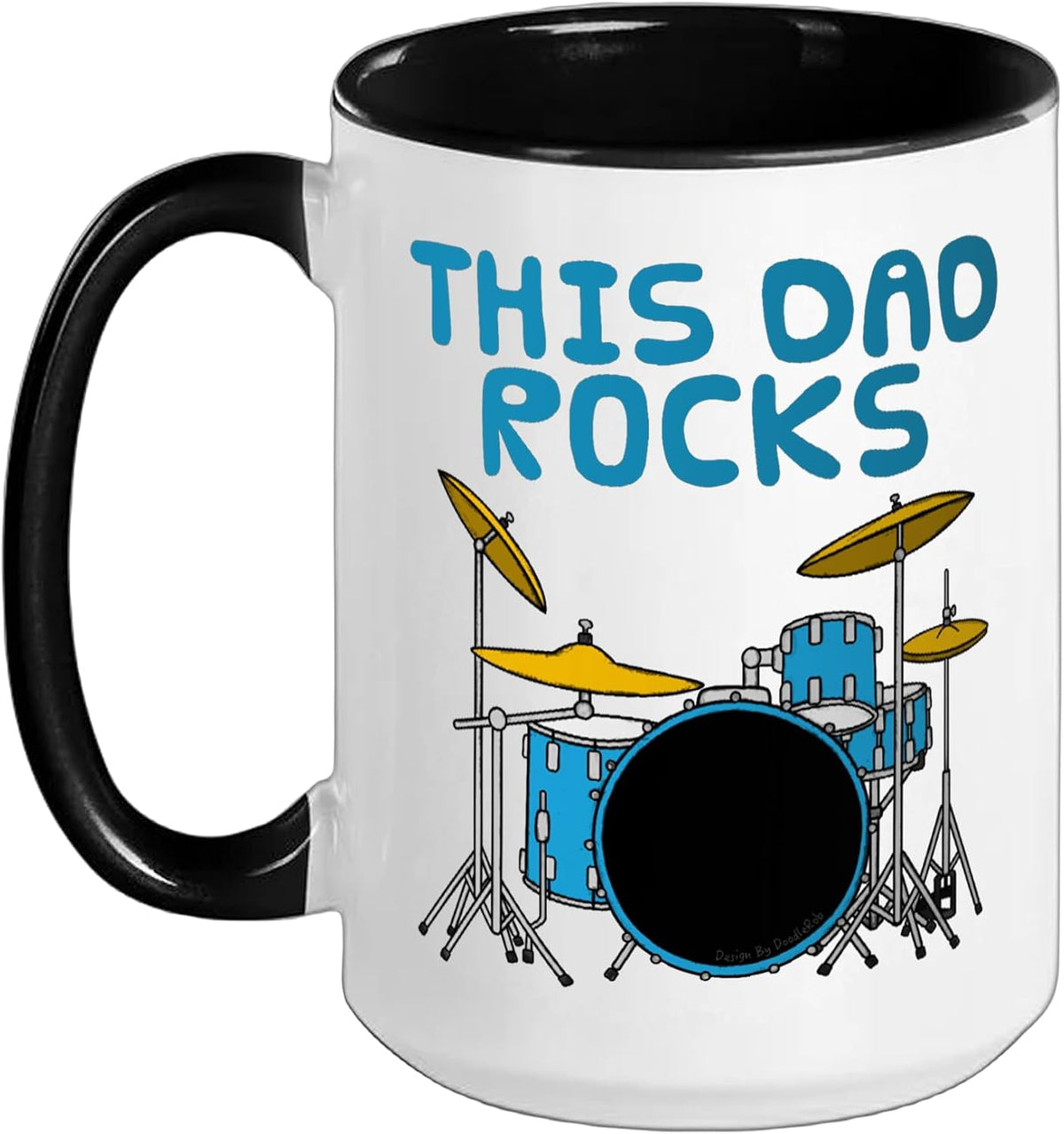 This Dad Rocks Drums Funny Ceramic Mug