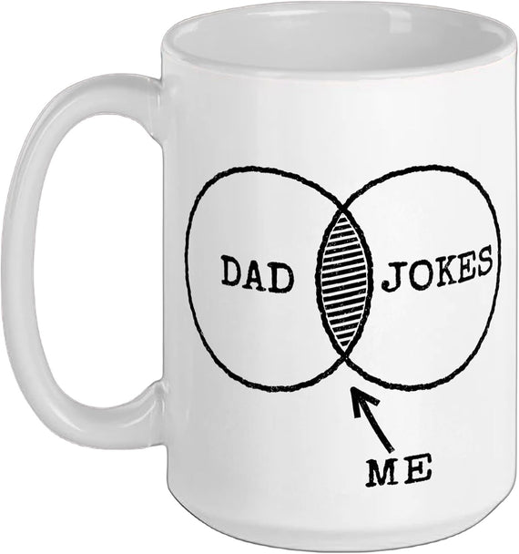 Dad Jokes Venn Diagram Funny Joke Humor Gag Dad Jokes Ceramic Mug