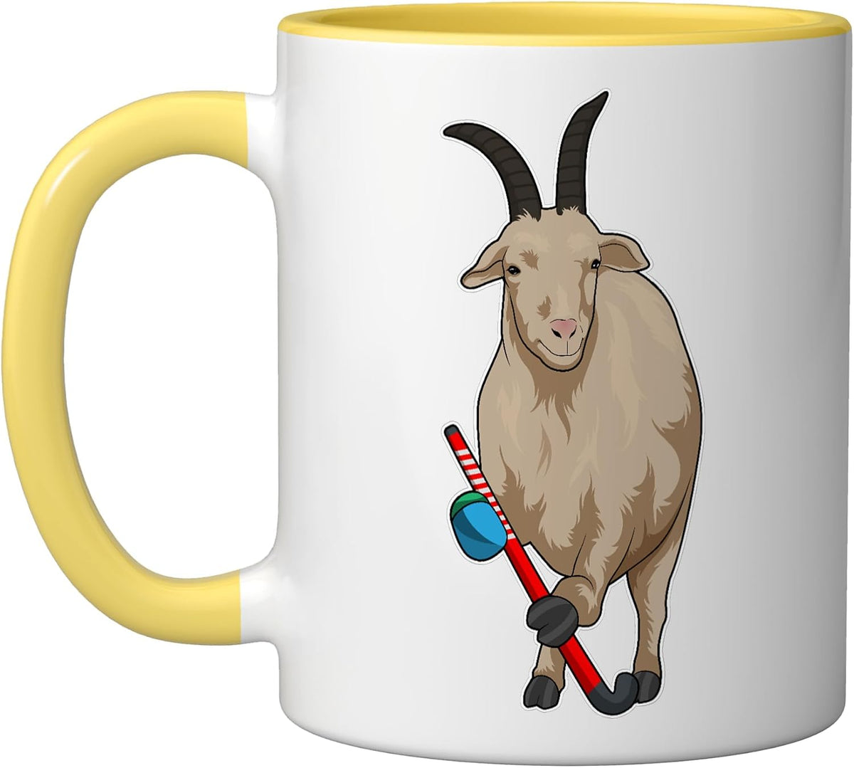 Goat Field Hockey Field Hockey Stick Sports Ceramic Mug