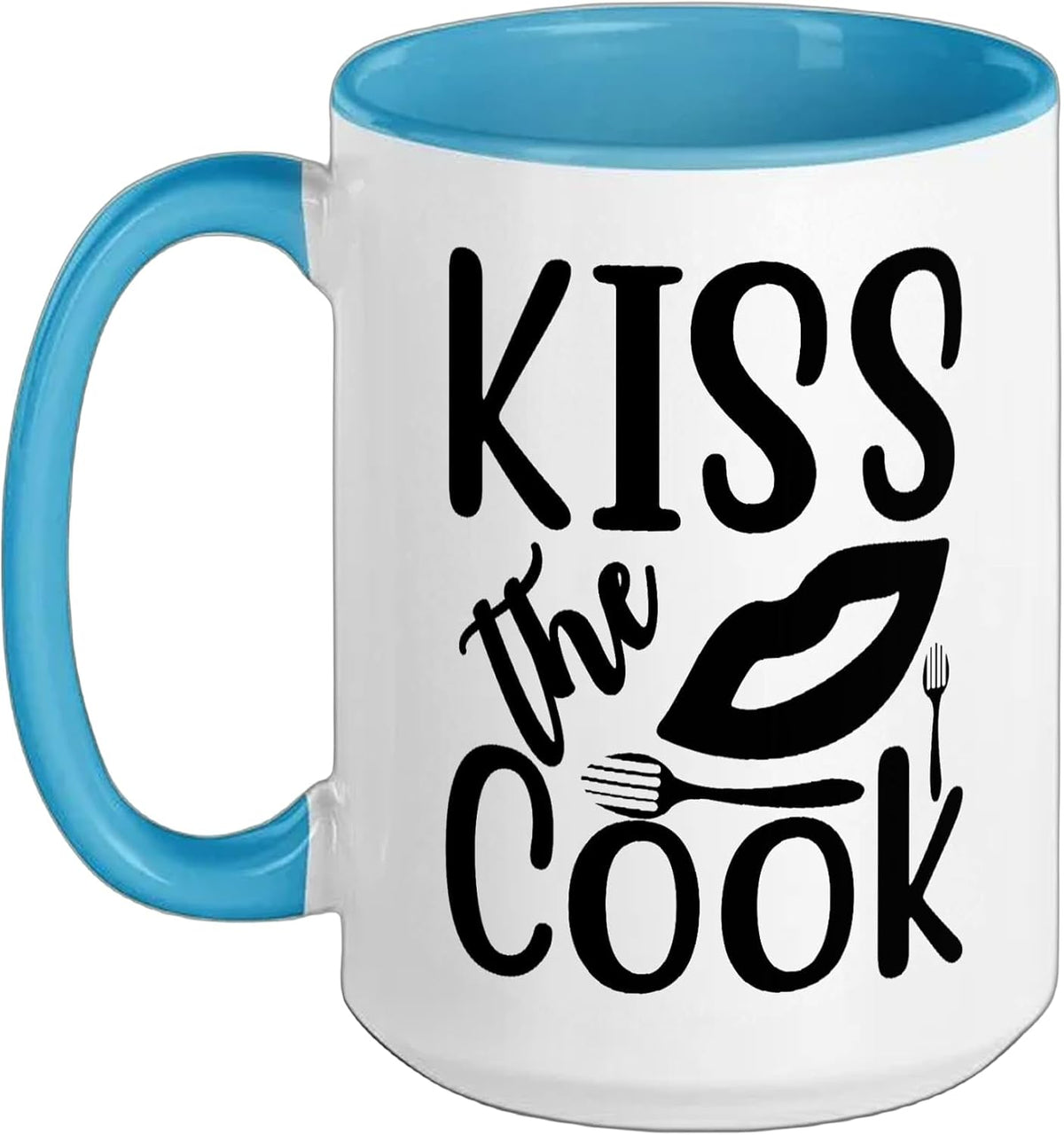 Kiss The Cook Funny Kitchen Chef Culinary Foodie Design Ceramic Mug