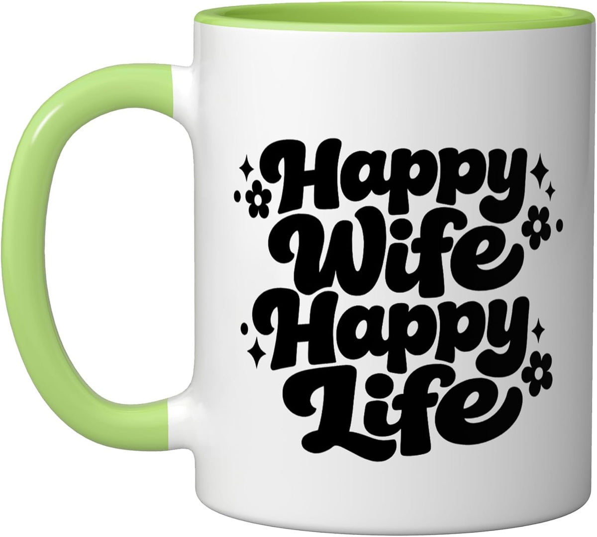 Happy Wife Happy Life Funny Saying Mothers Day Christmas Ceramic Mug