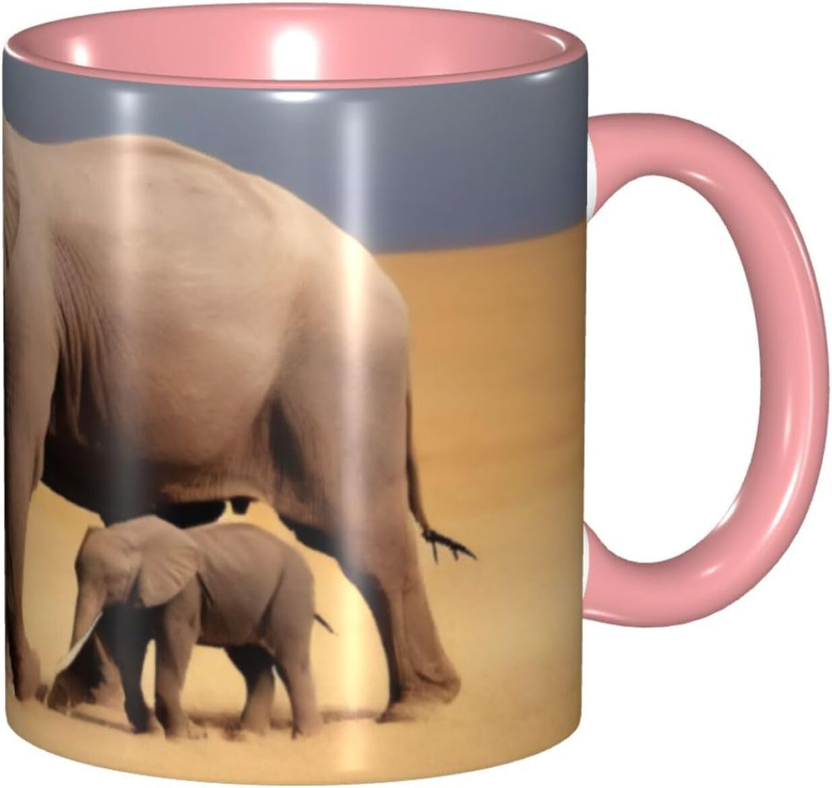 Cute African Elephant Double Color â€“ 3d Pattern & Tea Ceramic Mug