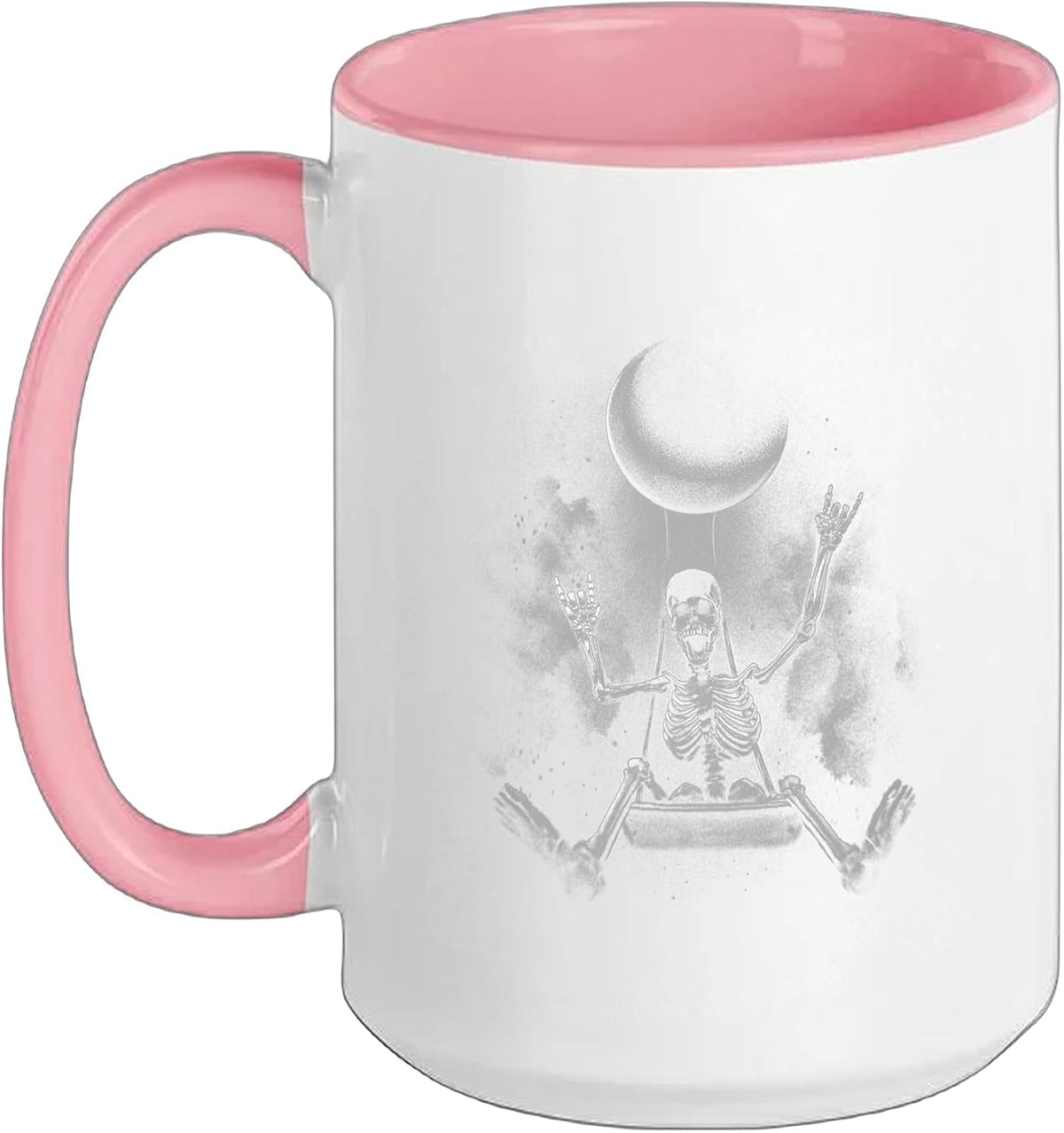 Skeleton On Swing Moon Gothic Dark Art Ceramic Mug