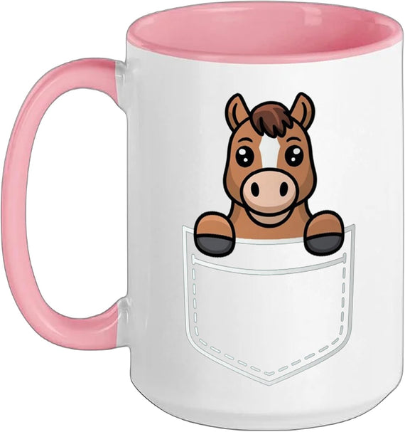 Miniature Horse Pocket Design Pony Lover Tiny Horse Ceramic Mug