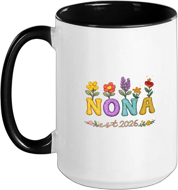 Groovy Floral Nona Est 2026 Ceramic Mug